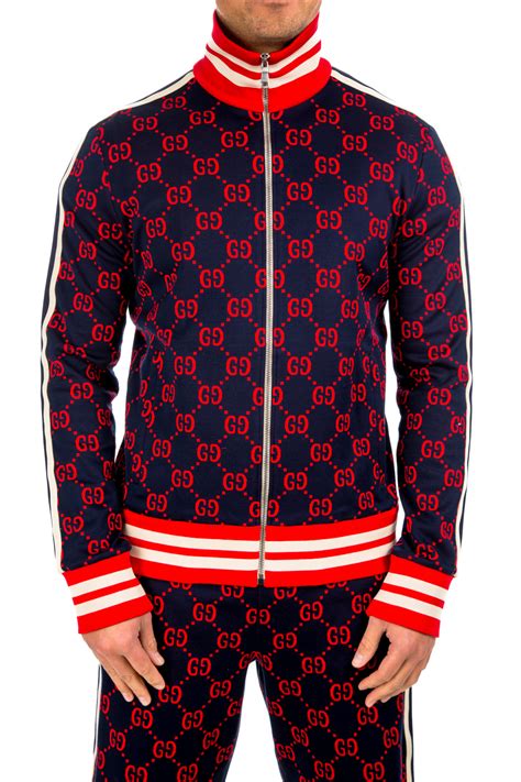 men's gucci sweatsuit|gucci hoodie jacket men's.